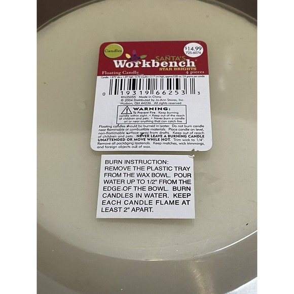 Floating Snowflake Candles w/ Snowman Bowl New In Package Vtg Holiday Christmas - Picture 5 of 9